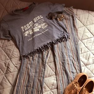 Striped bell bottoms